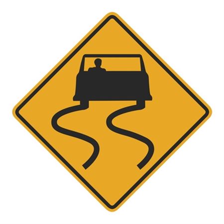 Slippery Road (Graphic) Sign 24" x 24"